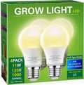Briignite 4 Pack Grow Light Bulbs, LED White Bulb A19 Bulb, Full Spectrum Plant Bulbs E26 Base, 11W 100W Equivalent, for Indoor Plants, Seed Starting