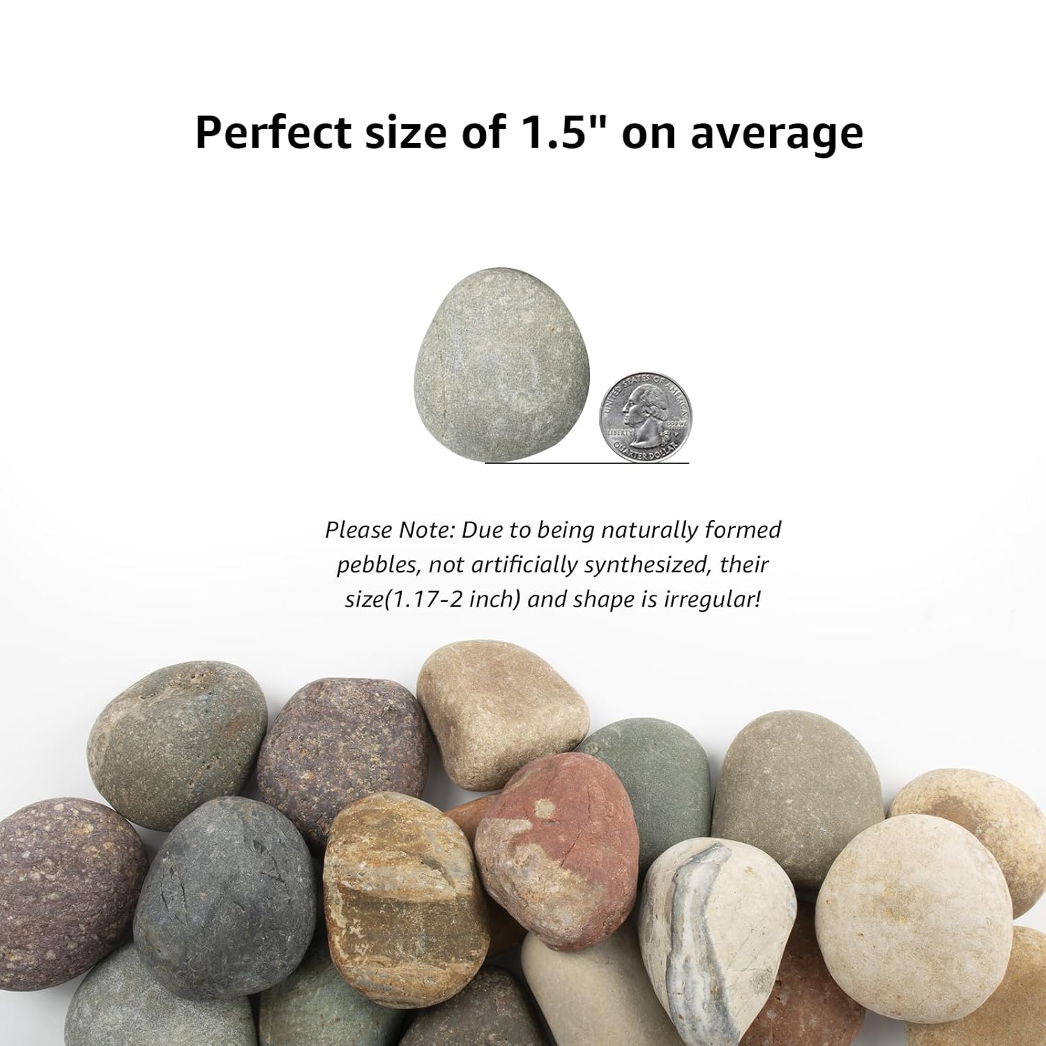 10LB Natural River Rocks, 1–2 Inch Decorative Stones for Plants, Aquariums, Garden Landscaping, Planters, Indoor & Outdoor Decor – Mixed Color