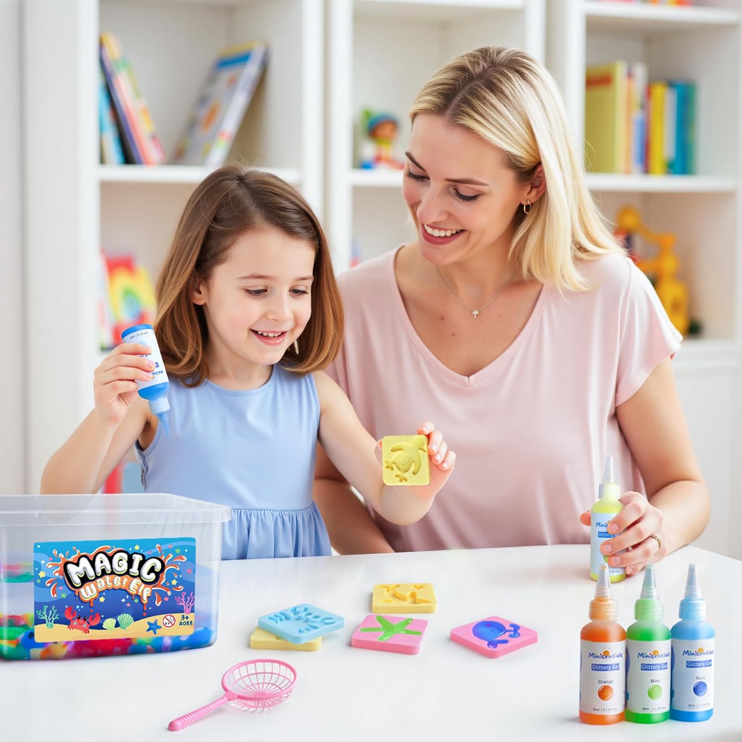 Magic Water Elf Toy Kit - Magic Gel Water Pets with Aquarium Bottle - Make Your Own Squishies Crafts Toys - Crafts Kit for Kids Christmas Gifts Birthday for Girls Boys Age 6 7 8 9 10 Years Old