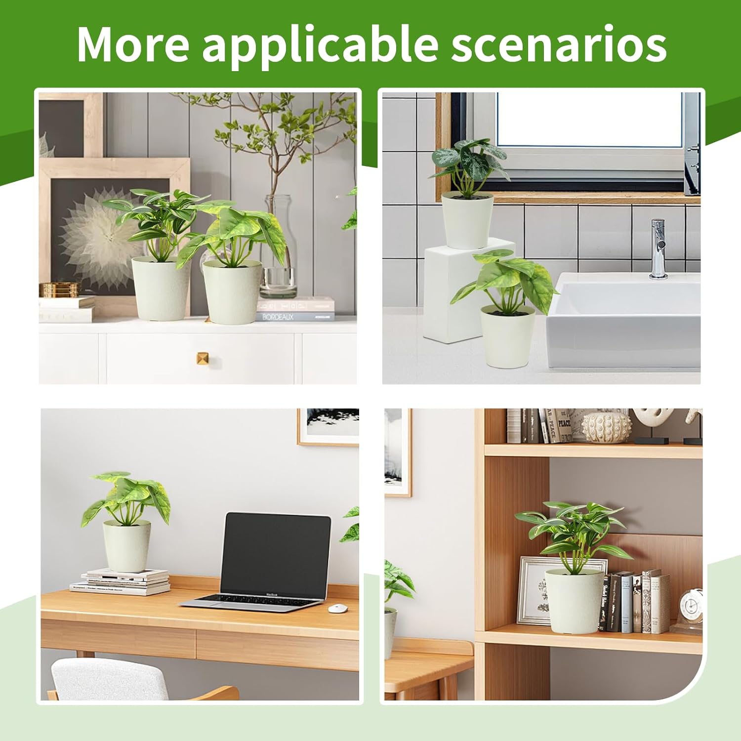 6 Pack Fake Plants for Room Decor,Mini Artificial Potted Plants for Home Office Living Kitchen Classroom Table Shelf Desk Farmhouse Bathroom Indoor Decor