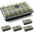 24XL Cell Seed Starter Tray with Dome-5 Pack 2'' Plug Seedling Trays(total 120 cells), Plant Germination Tray with Humidity Vented Lid and Base, Mini Propagator Plant Greenhouse for Seed Growing