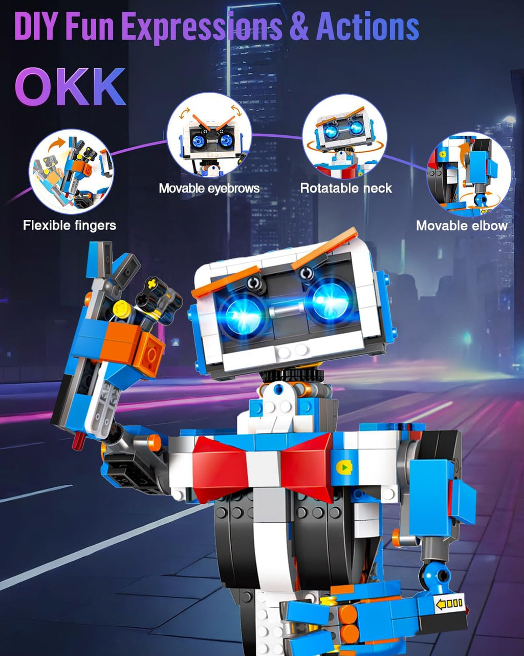 okk STEM Robot Toys for Kids 8-12, APP & Remote Control Robot Building Kit, DIY Engineering Educational Coding Robotics kit, Programmable Robot Building Toys for Boys Girls