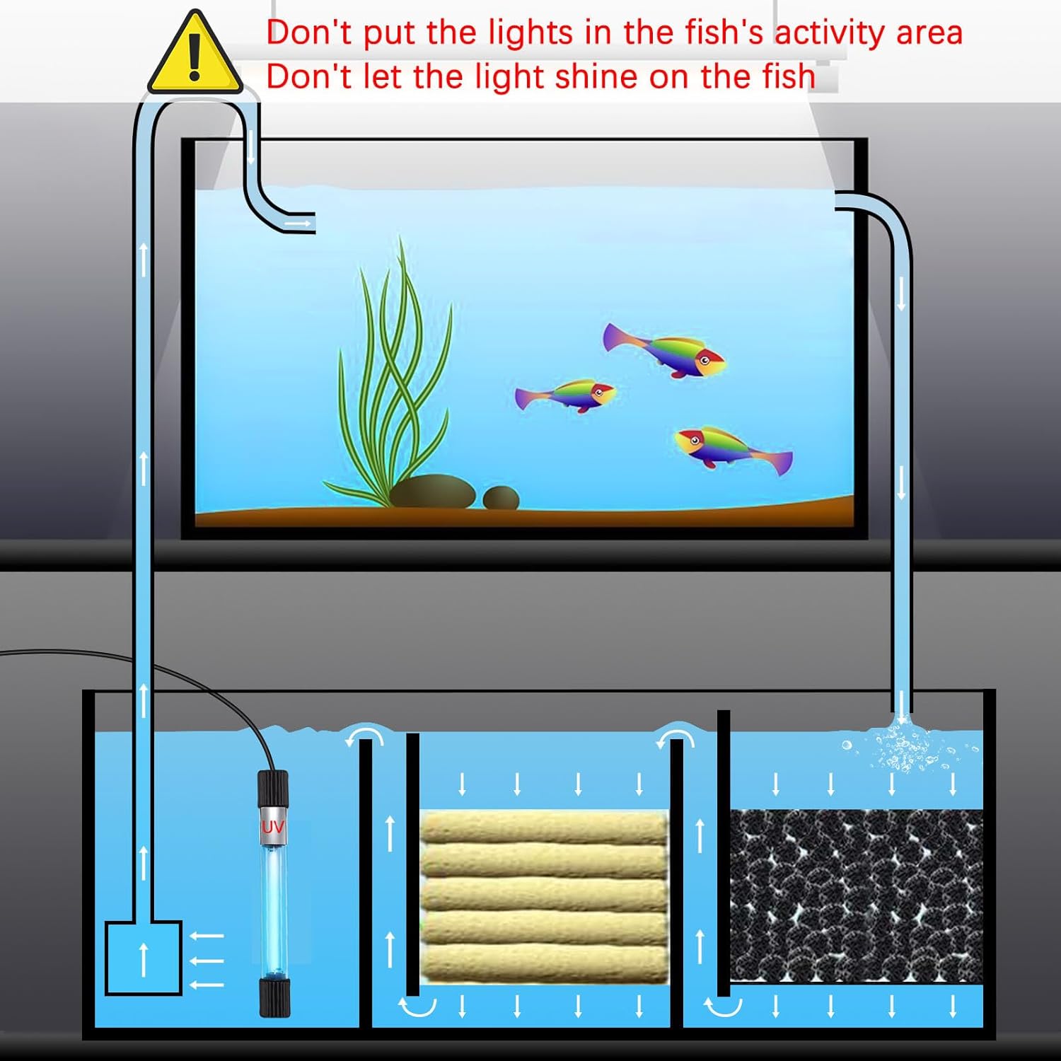 TAISHAN Aquarium Clean Light，13W & 11W & 9 W & 7 W & 5 W & 3 W Algae Removal Light with Timer,Aquarium Water Clean, Green Clear,Waterproof for Fish Tank,Pond,Swimming Pool
