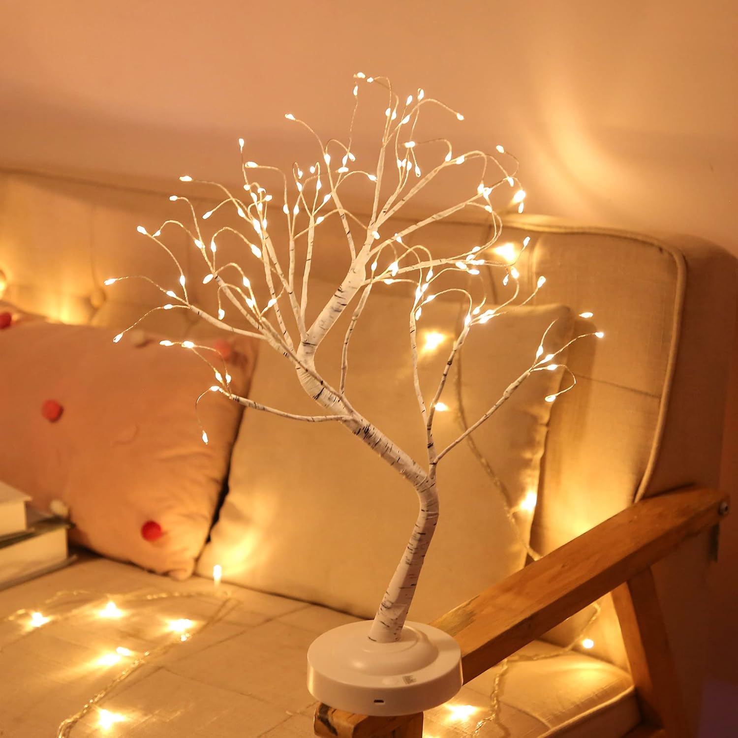 Tabletop Bonsai Tree Light,108L LED Tree Lamp,Fairy Light Tree with 8 Modes & 6 Hrs Timer,Artificial Tree with Lights USB & Battery Operated,Lighted Birch Tree Indoor for Home Decoration (Warm Glow)