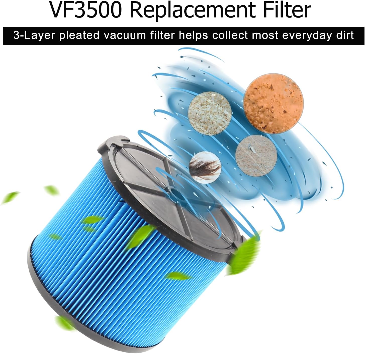 VF3500 Filter Replacement Kit for Ridgid 3–4.5 Gallon Wet/Dry Shop Vacuums – Includes VF3500 Filters, 26643 Foam Filter Sleeves, Replaces WD4050 WD3050 WD4080 WD4522 4000RV 4500RV WD4070