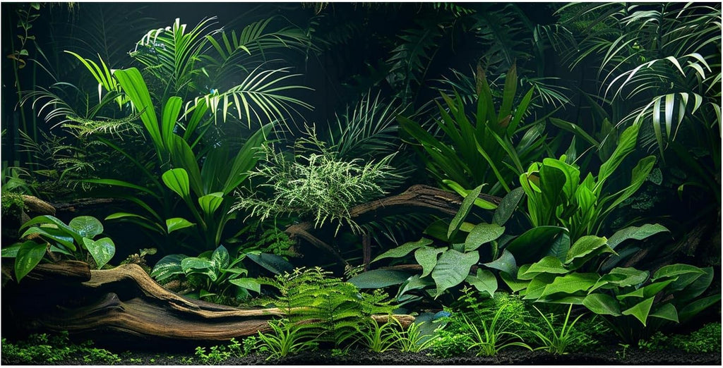 Aquarium Background, Aquatic Plant River Bed & Lake Tropical Undersea Tree Branch Fish Tank Background, 6 EVA Double-Sided Tapes 48x24 inches/120x60