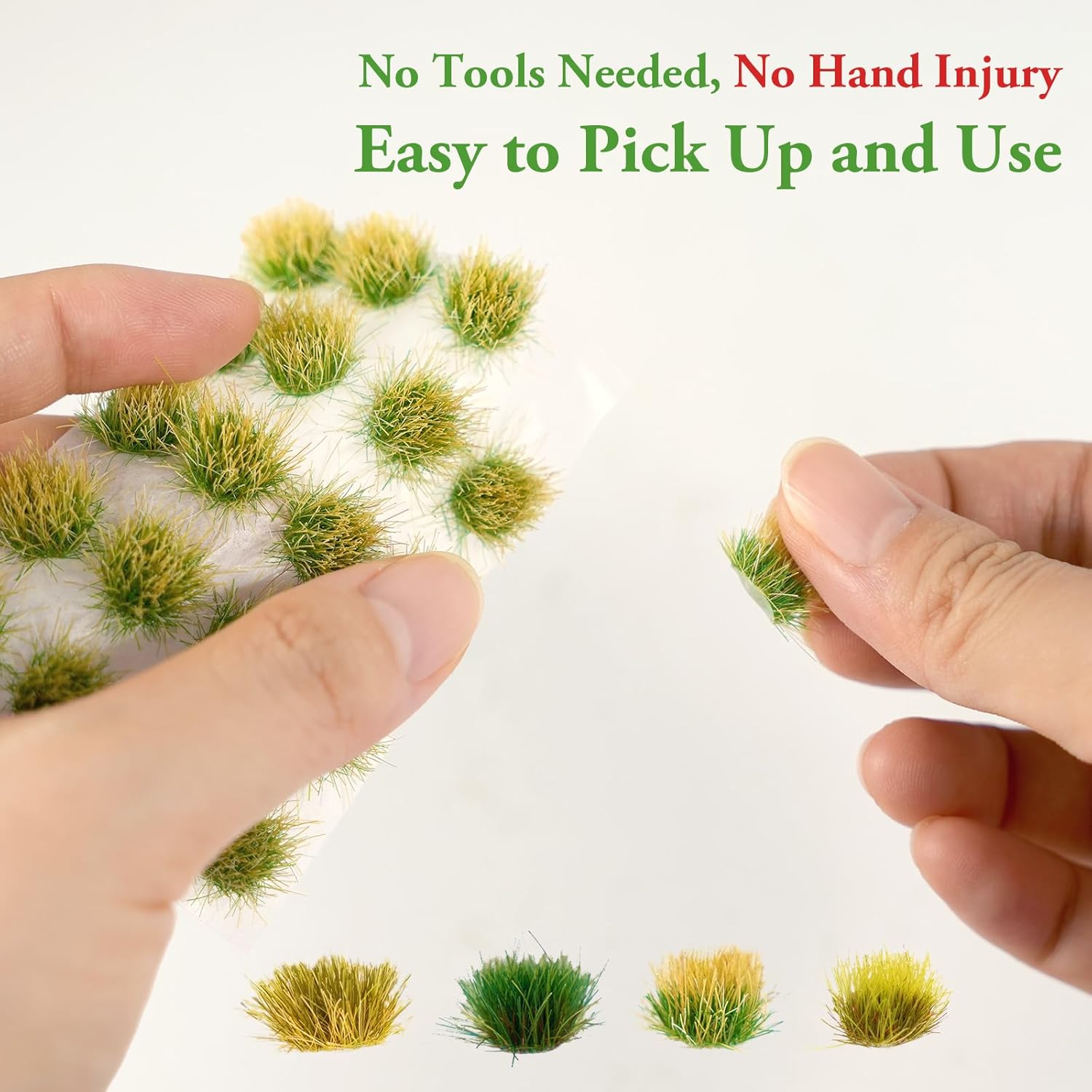 Warmtree 80 Pcs Static Grass Tuft Flower Cluster Vegetation Groups Self Adhesive Artificial Model Grass Shrubs for Train Landscape Railroad Scenery Model Miniature Bases and Dioramas
