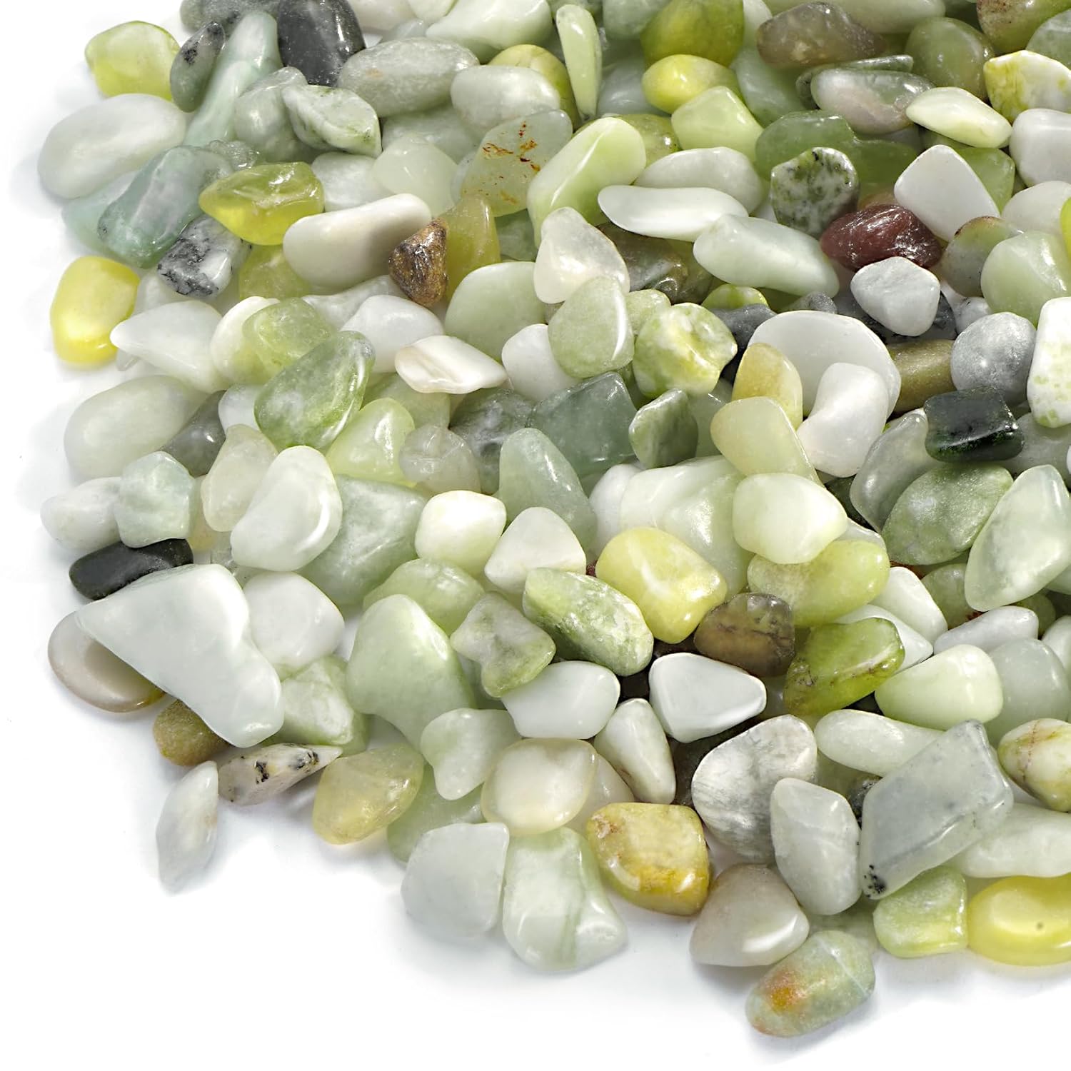 2.2 lb Jade Pebbles for Indoor Plants, 3/8 Inch Polished Decorative Pebbles for Vase, Bamboo, Succulent, Garden Landscape Decoration River Stone