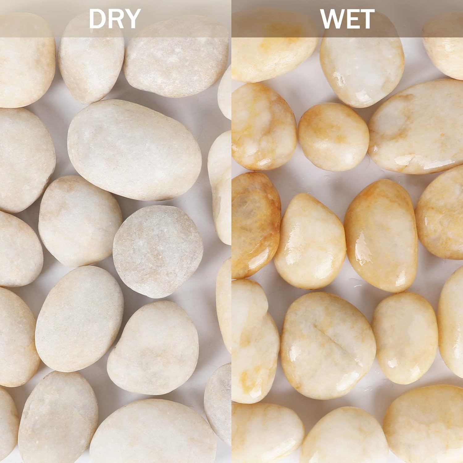 11LB Stones Pebbles River Rocks, 100% Natural Hand-Picked Premium Decorative Pebbles, Ideal for Garden Landscaping, Home Decor, Aquariums, Painting, Crafting and Gifts, Cream White