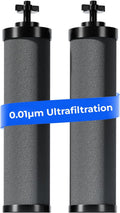 [New Upgraded Ultrafiltration] Waterdrop Black Water Filter, Replacement for Berkey® BB9-2® Black Purification Elements, Berkey® Gravity Water Filter System, 2 Pack