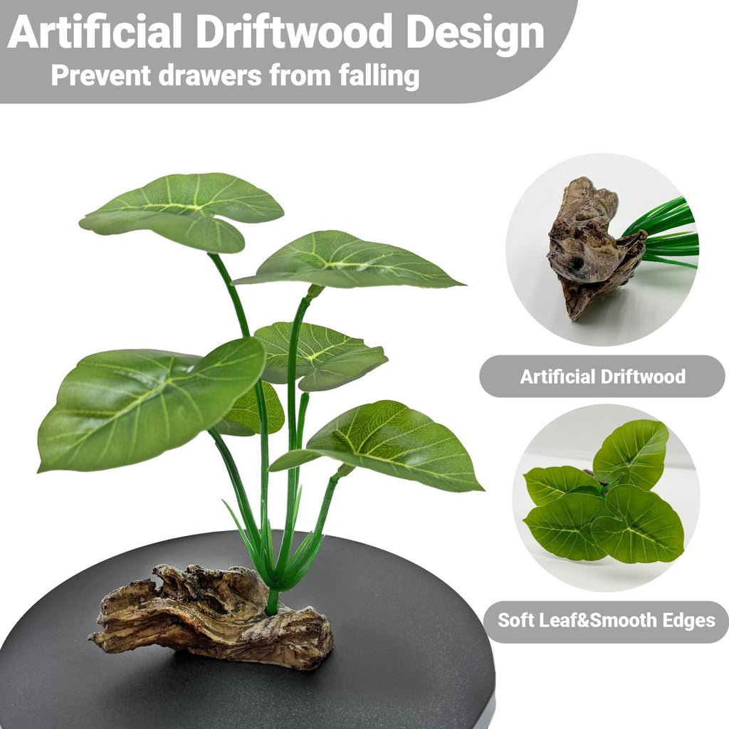 Aquarium Decor Fish Tank Decorations 6-in Betta Silk Aquarium Plants, Artificial Plant for Betta Fish Tank Accessories, Leaf Hammock Goldfish Reptile Plants Decor Driftwood