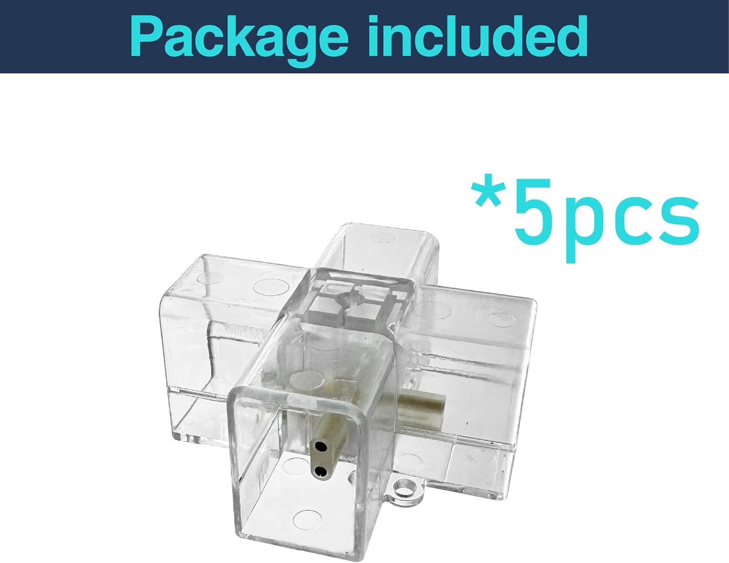 5 Pack Hexagon Garage Light Connectors 90° X Connector 2 Pin 4 Way LED Garage Light Celling Accessories Replacement/Spare for Honeycomb Lighting Systems (5 Pack X Connector)