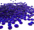 Houseables Glass Beads for Vases, Marbles for Vases, Glass Marbles, Filler, Blue Beads, Flat, Blue Gems, Crafts, Pebbles, Stones, Decorative Rocks, Plants, Florist, Floral, Fishbowl, 10 LBS, 1000PC