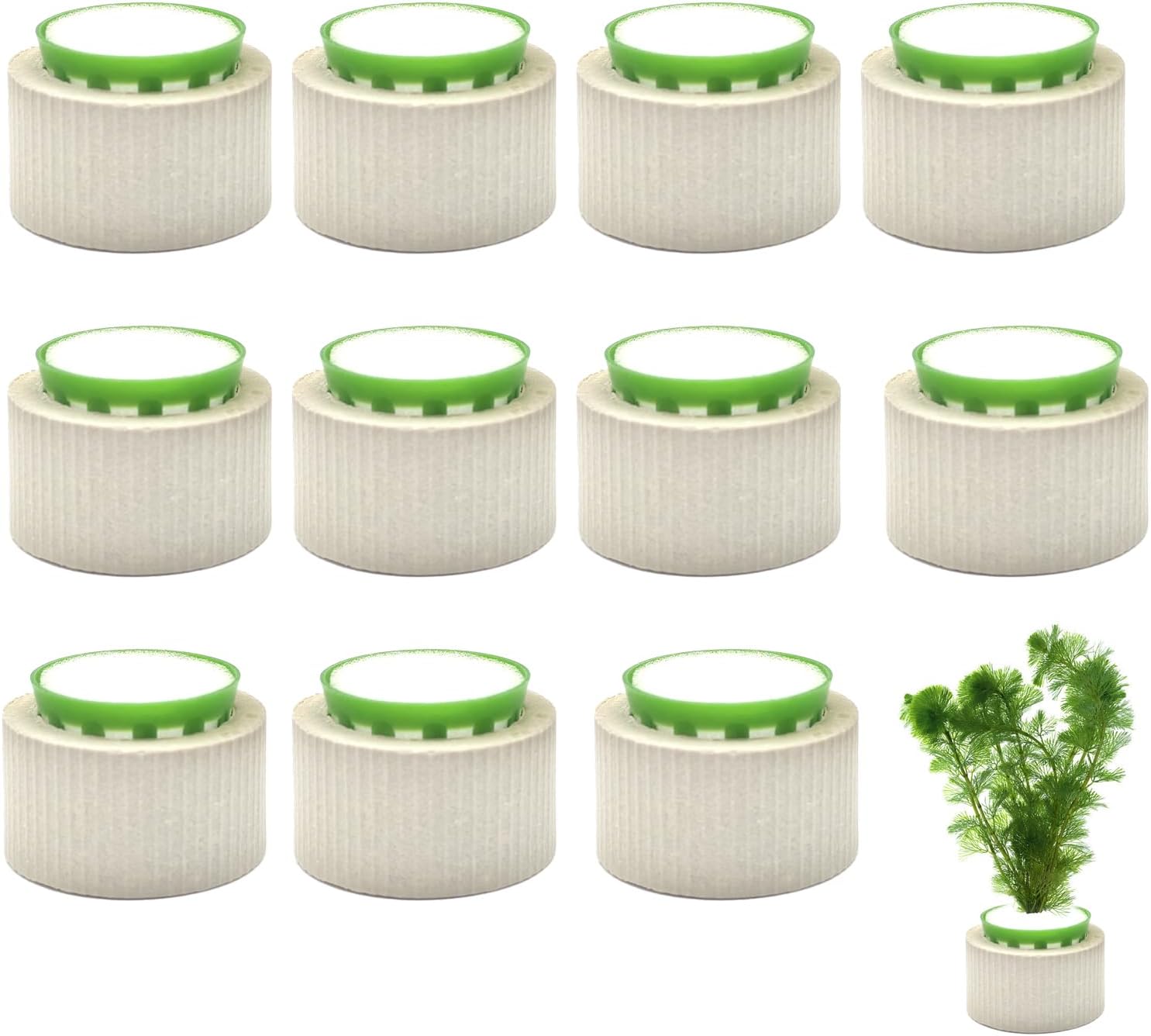 12 Pack Aquarium Plant Weights, Aquatic Plants Fixed Ring Set, Anti-Floating Ceramic Aquarium Plant Rings, Aquarium Landscape Decoration Fish Tank Accessories 1.8 x 1.3 Inch
