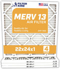 Filter King 22x24x1 Air Filter | 4-PACK | MERV 13 HVAC Pleated A/C Furnace Filters | MADE IN USA | Actual Size: 22 x 24 x .75"