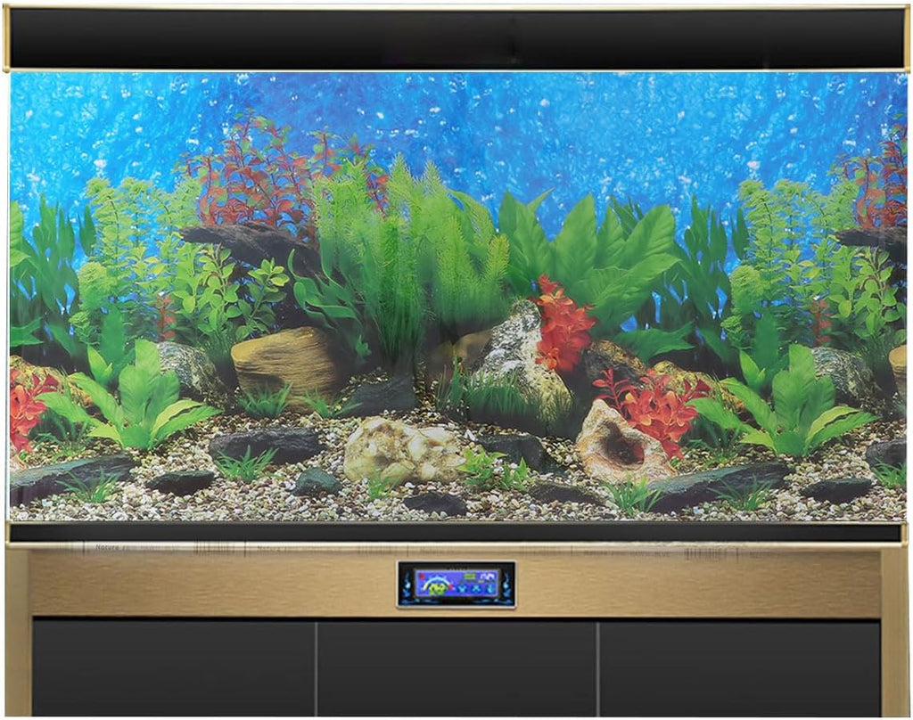 iplusmile 3D Wall Paper 3D Stickers Aquarium Background Wallpapers 10 Gallon Fish Tank Background Double-Sided Decorative Sticker Adhesive Wallpaper Picture Poster Decorate Decorations