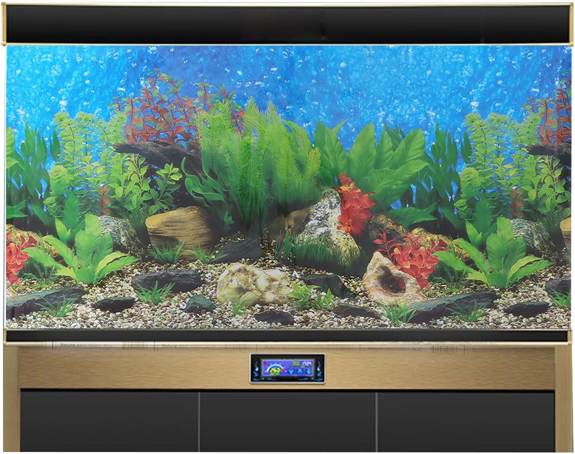 iplusmile 3D Wall Paper 3D Stickers Aquarium Background Wallpapers 10 Gallon Fish Tank Background Double-Sided Decorative Sticker Adhesive Wallpaper Picture Poster Decorate Decorations