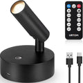 Wireless Spot Lights Indoor with Remote Up Lights Indoor Picture Light Battery Operated Spotlights with Timer Dimmable Accent Uplighting Indoors Stick on Wall Light for Plant Artwork, 1 Pack