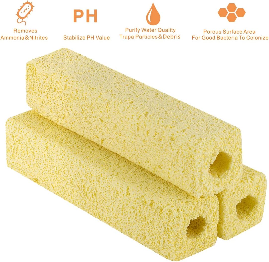 hygger 6.2-Inch Long Aquarium Bio Media Ceramic Filter Media Blocks for Sump Tank Pond Saltwater Aquarium Fish Tank Biological Media (7.9 lbs,40-Pack)