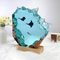 Epoxy Resin Lamp, Ocean Night Light,Artistry Home Decor Bedside Nightlight, Unique Resin Lighting, Nightstand Decorations for Bedroom, Suitable for Holidays(Delifish & Divers)