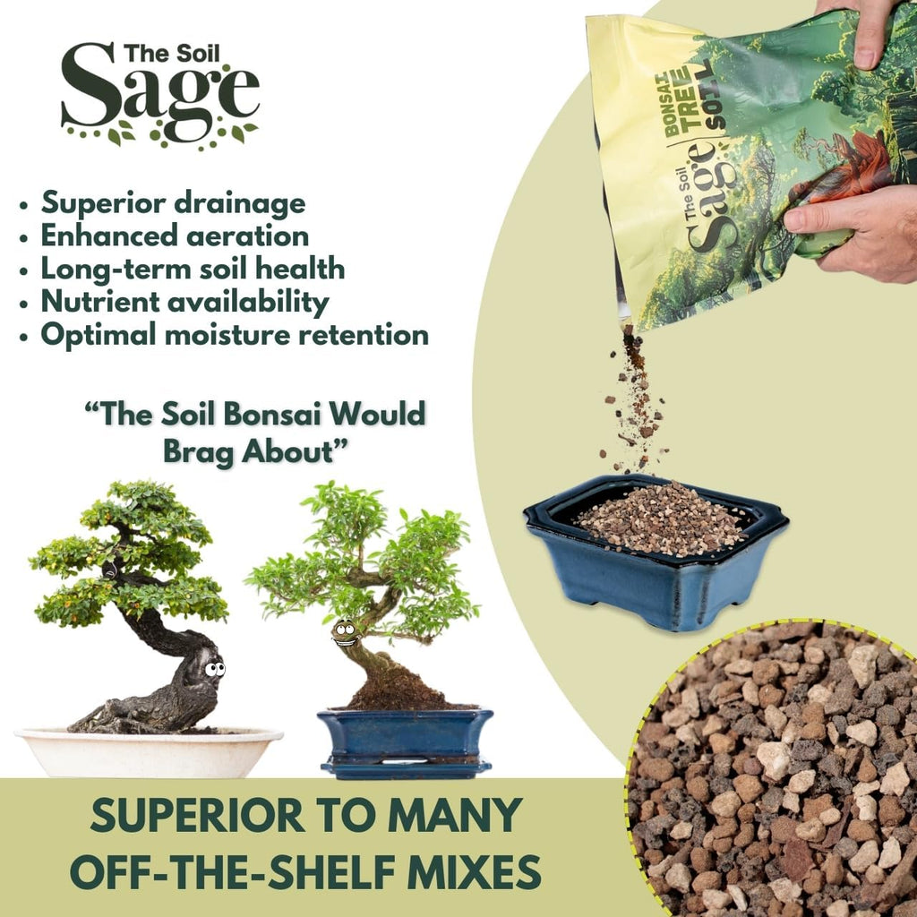 5qts/5l Premium Bonsai Mix - U.S.A. Made Ready to Use - Akadama, Pumice, Lava Rock, Fine Pine Bark - Large Bag for All Bonsai Tree - High Drainage Potting, Repotting (Bonsai Soil 2.5 QT)