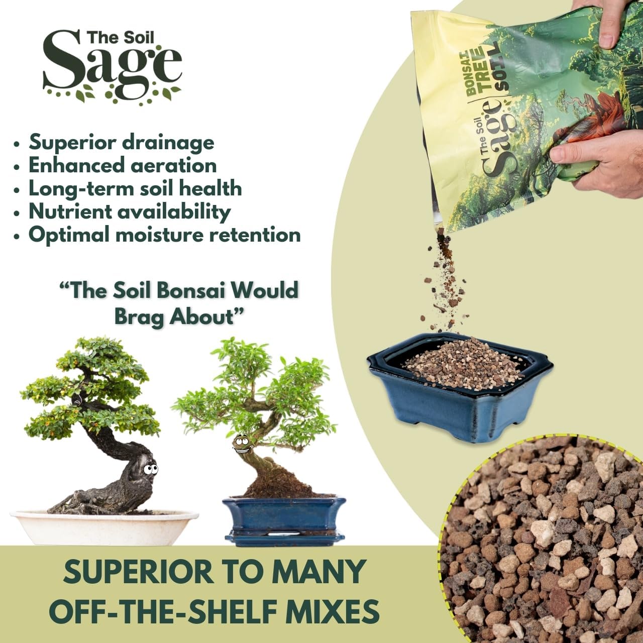 5qts/5l Premium Bonsai Mix - U.S.A. Made Ready to Use - Akadama, Pumice, Lava Rock, Fine Pine Bark - Large Bag for All Bonsai Tree - High Drainage Potting, Repotting (Bonsai Soil 2.5 QT)