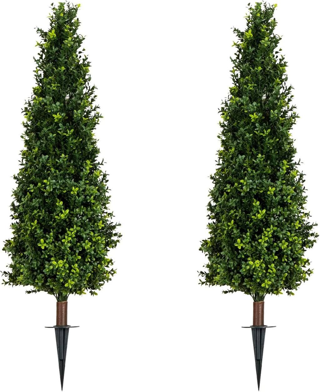Nearly Natural 4ft UV Resistant Artificial Boxwood Plant with Integrated Ground Stake - Set of 2