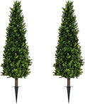 Nearly Natural 4ft UV Resistant Artificial Boxwood Plant with Integrated Ground Stake - Set of 2