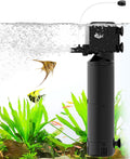 AQQA Dual-Stage Aquarium Filter with Bio Ceramic Balls & Activated Carbon, Adjustable Wave Maker or Rainfall Outlet for Oxygenation, Water Circulation & Clear Water, for Freshwater & Saltwater Tanks