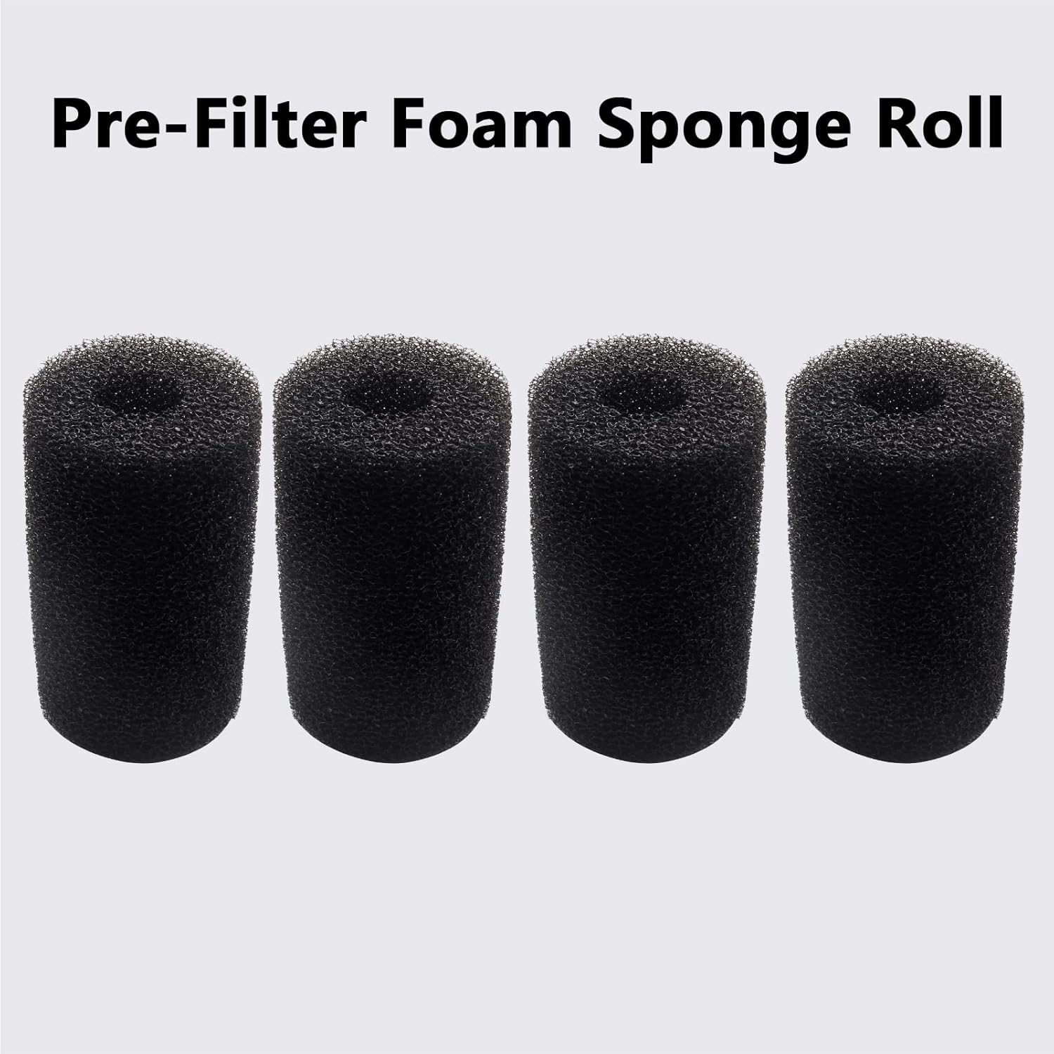 Bivethoi 4 Pcs Pre-Filter Foam Sponge Roll, Aquarium Intake Filter Media Sponge, Compatible Filter Accessories for Aquarium Fish Tank (Black)