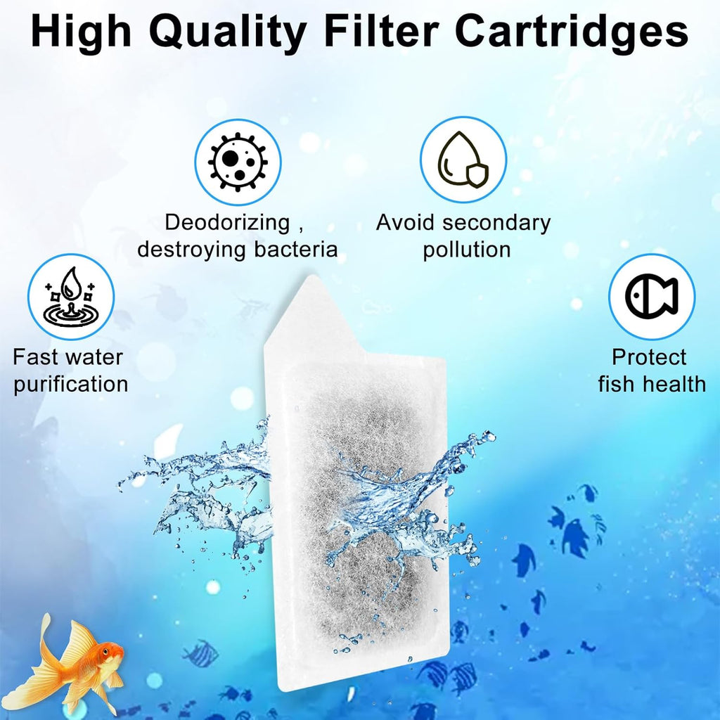 6 Packs Small Filters Cartridges for Tetra Whisper Small Fish Tanks Filter, Small Filter Carbon Replacement Filter Cartridge for 3-10 Gallons Aquarium Filter