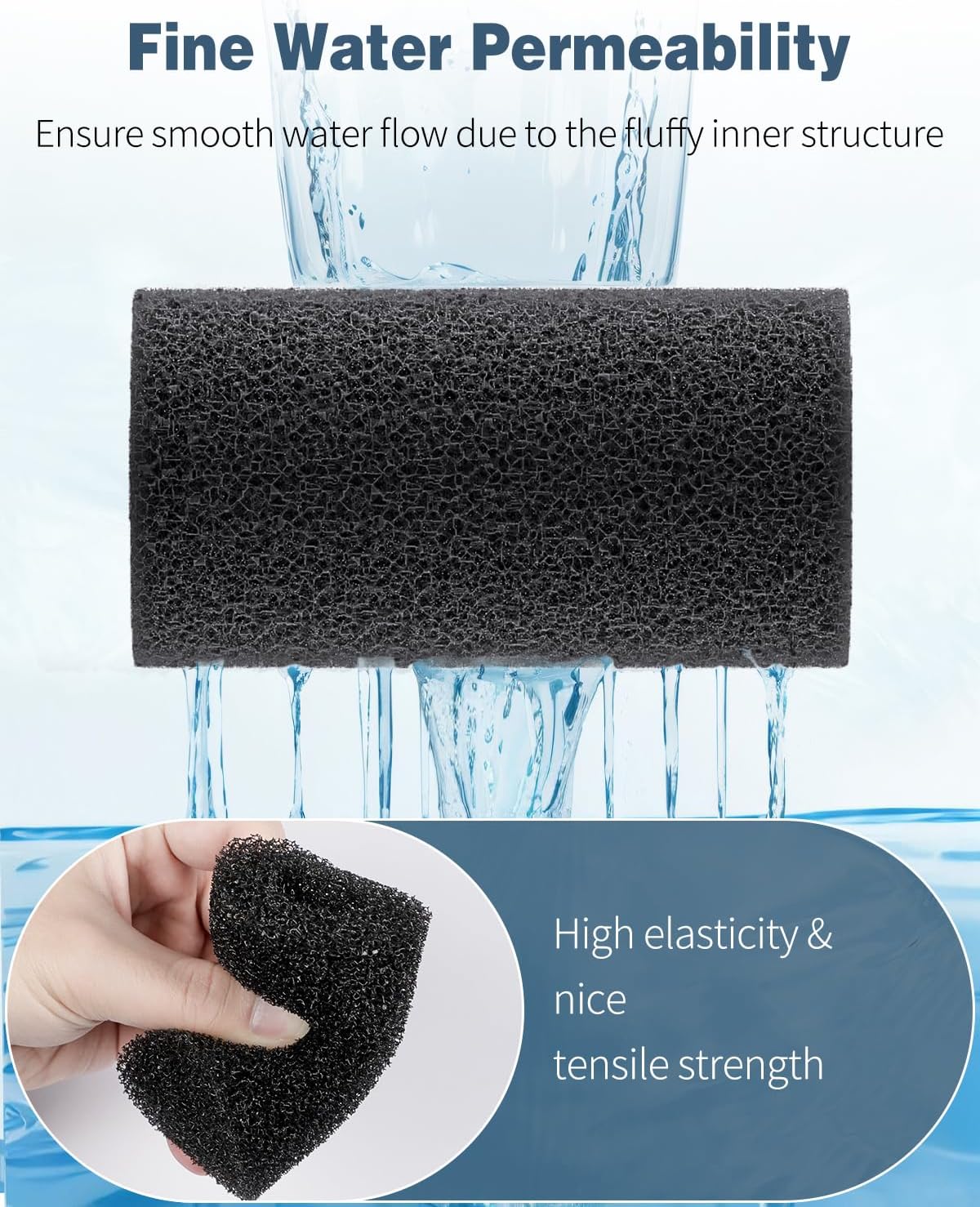 Pawfly 12 Pack Pre-Filter Sponge, 0.6" Aquarium Intake Filter Sponge Foam Cover Rolls for Small Fish Shrimp Fry Fish Tank Covers Accessories