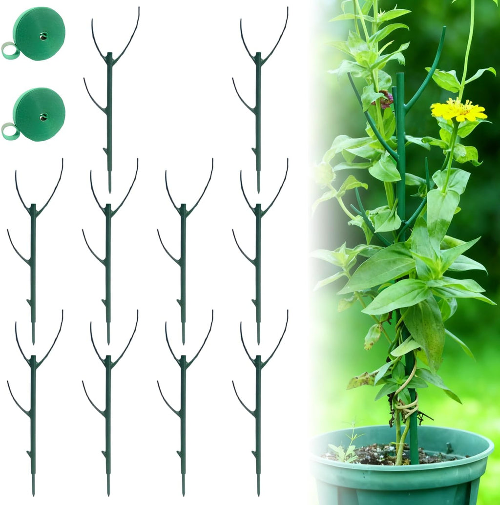 Stackable Monstera Plant Support, Garden Stakes for Climing Plants Stem Support, Plant Sticks for Outdoor Potted Plants, Pothos, Vine, Flower Use (10pcs)