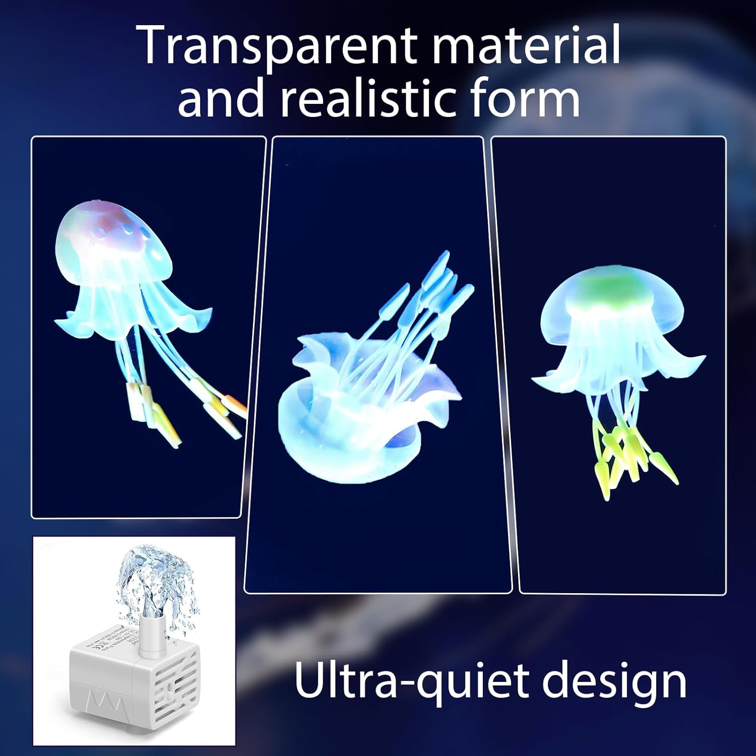 EDIER Jellyfish Lamp, 15 Inch Large Jellyfish Aquarium with Realistic Jellyfish & Noiseless Pump, Jelly Fish Light Lamp for Home Office Decor, Holiday Gift