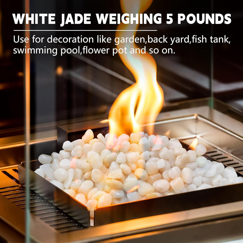 5 lb Natural Polished White Pebbles, 1/2 Inch Decorative White Rocks for Potted Plants Pot Filling Aquariums Outdoor Street Scape Decorative Rocks