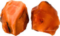 Amazing Gemstone Carnelian Raw Crystals and Healing Stones, Natural Rocks for Tumbling - DIY Raw Stones and Crystals, 2 Pieces