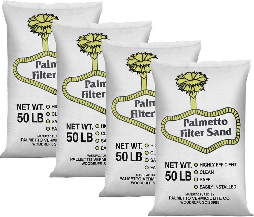 Palmetto 4 Pack Pool Filter Sand for Residential and Commercial Pumps, 50 lbs