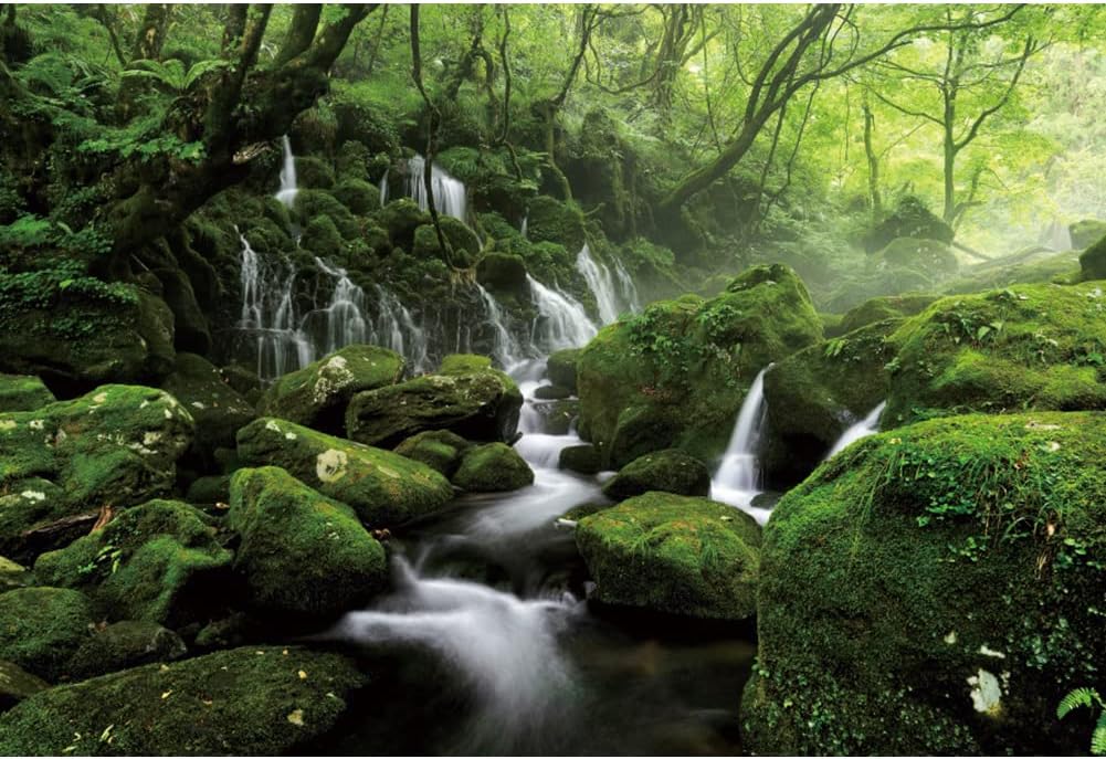 Leyiyi 15x10ft Forest Waterfall Backdrop Graceful Natural Scenery Photography Background Spring Scenery Misty Jungle Rock Mountain Flowing Stream Rainforest Birthday Party Events Photo Studio Props