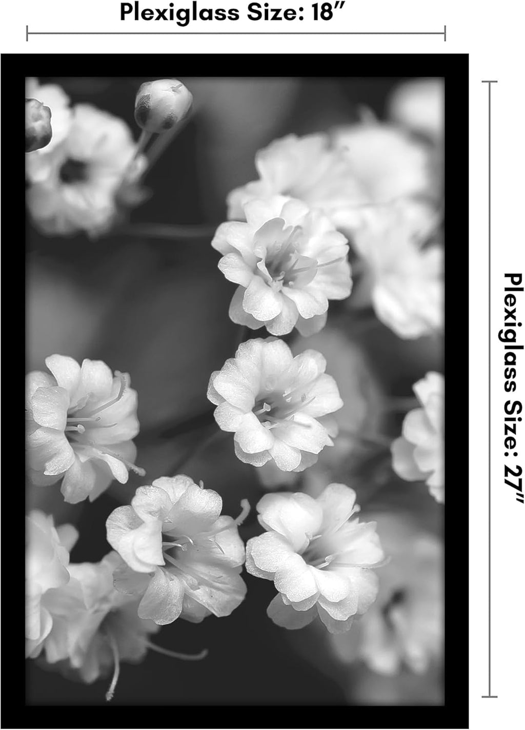 Americanflat 18x27 Poster Frame with Polished Plexiglass - Black Picture Frame - Wide Photo Frames Made of Engineered Wood for Vertical or Horizontal Wall Display - Epic Collection - Black