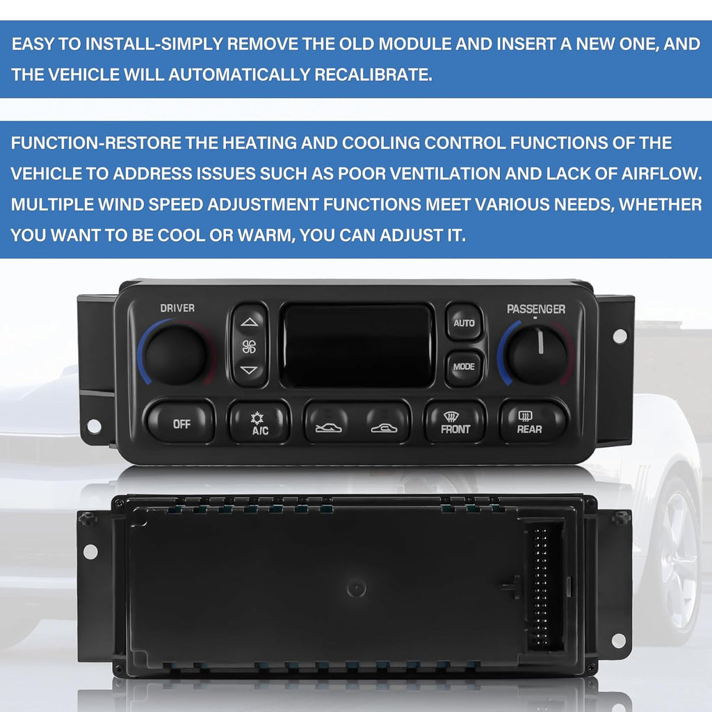16256018 A/C Heater Climate Control Module Panel Switch for 1997-2004 Chevy Corvette C5 5.7L, Electronic Dual A/C Temperature Controller, OE# 09352181, 16254311, 1626603, 10345293, 09380441, 162660