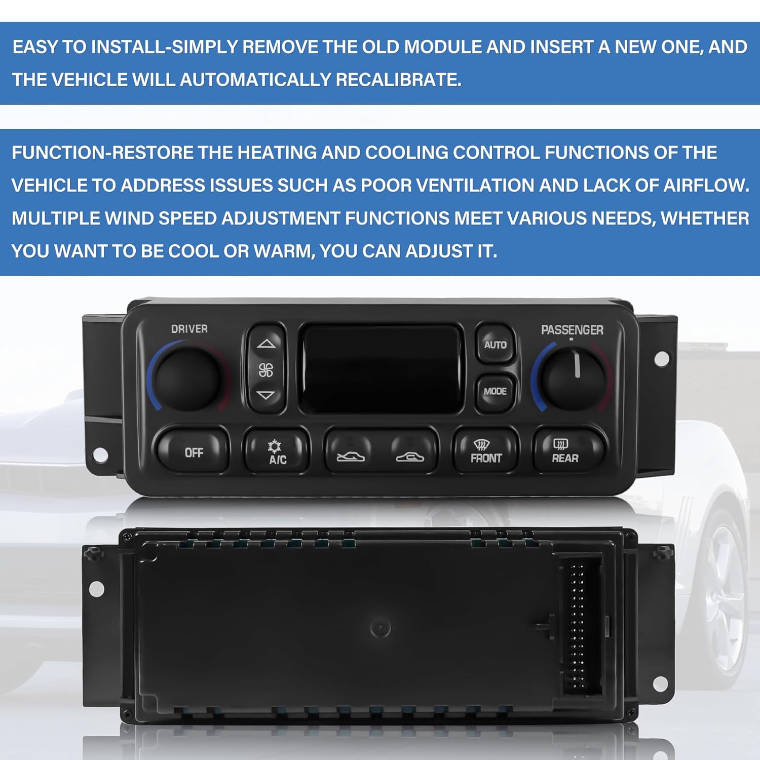 16256018 A/C Heater Climate Control Module Panel Switch for 1997-2004 Chevy Corvette C5 5.7L, Electronic Dual A/C Temperature Controller, OE# 09352181, 16254311, 1626603, 10345293, 09380441, 162660