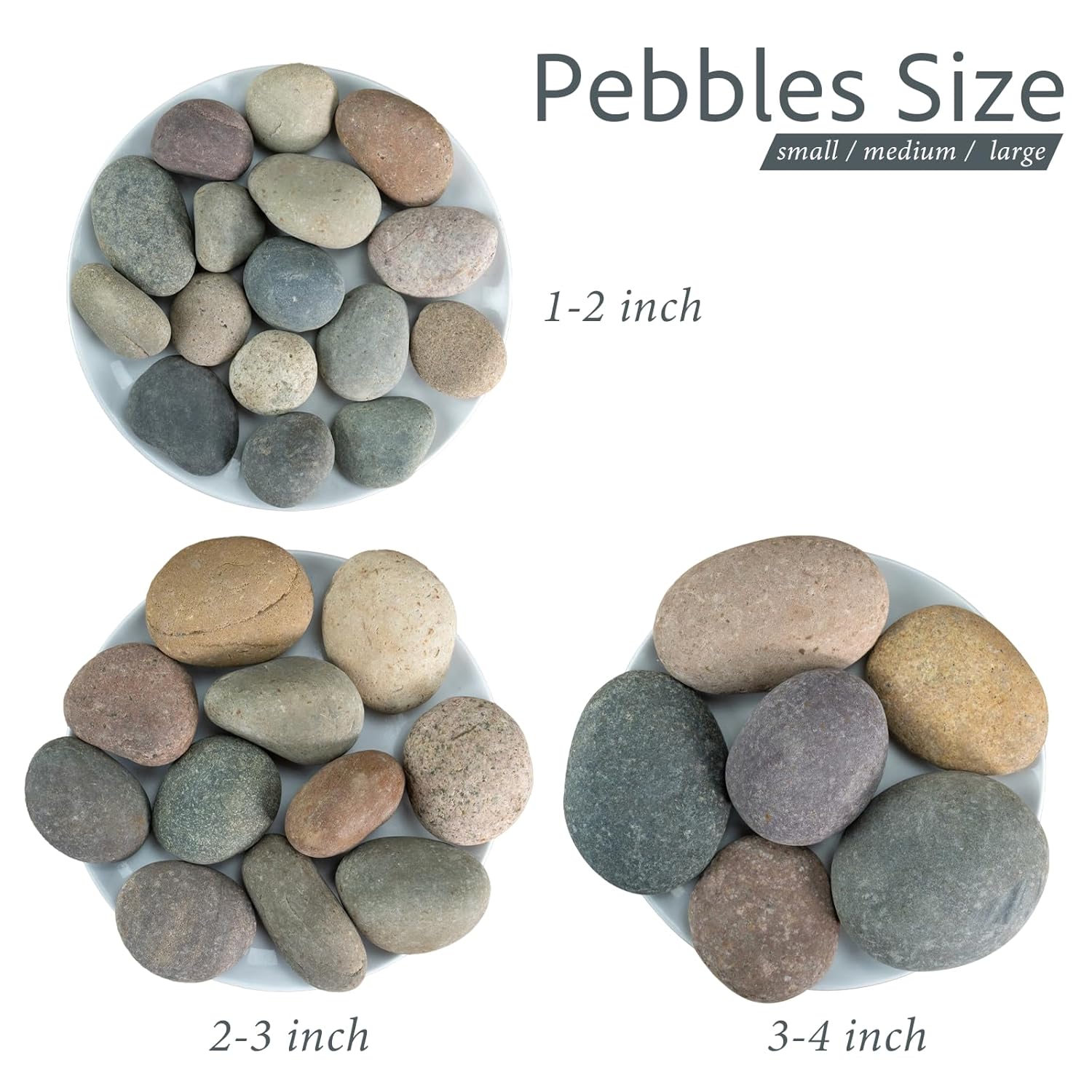 River Rocks, 5lbs Colorful Pebbles for Indoor Plants, 1-2 Inch Aquarium Rocks, Natural Stones for Landscaping Garden Paving Plant Rocks Crafting Walkways