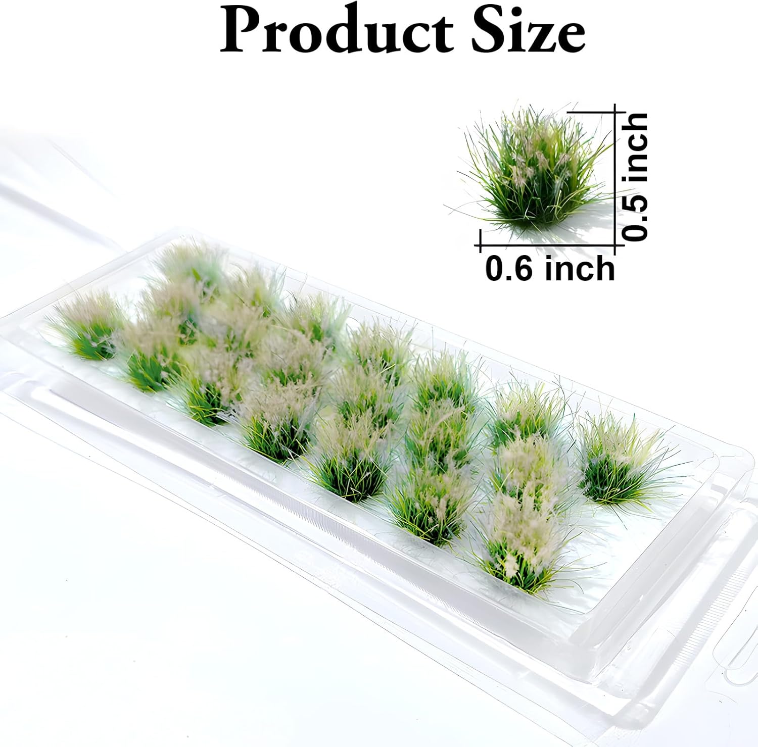 Warmtree 20 Pcs Static Grass Bushy Tufts Lowland Shrubs Scenery DIY Miniature for Train Landscape Railroad Scenery Sand Military Layout Model War Gaming Terrain(Withered)