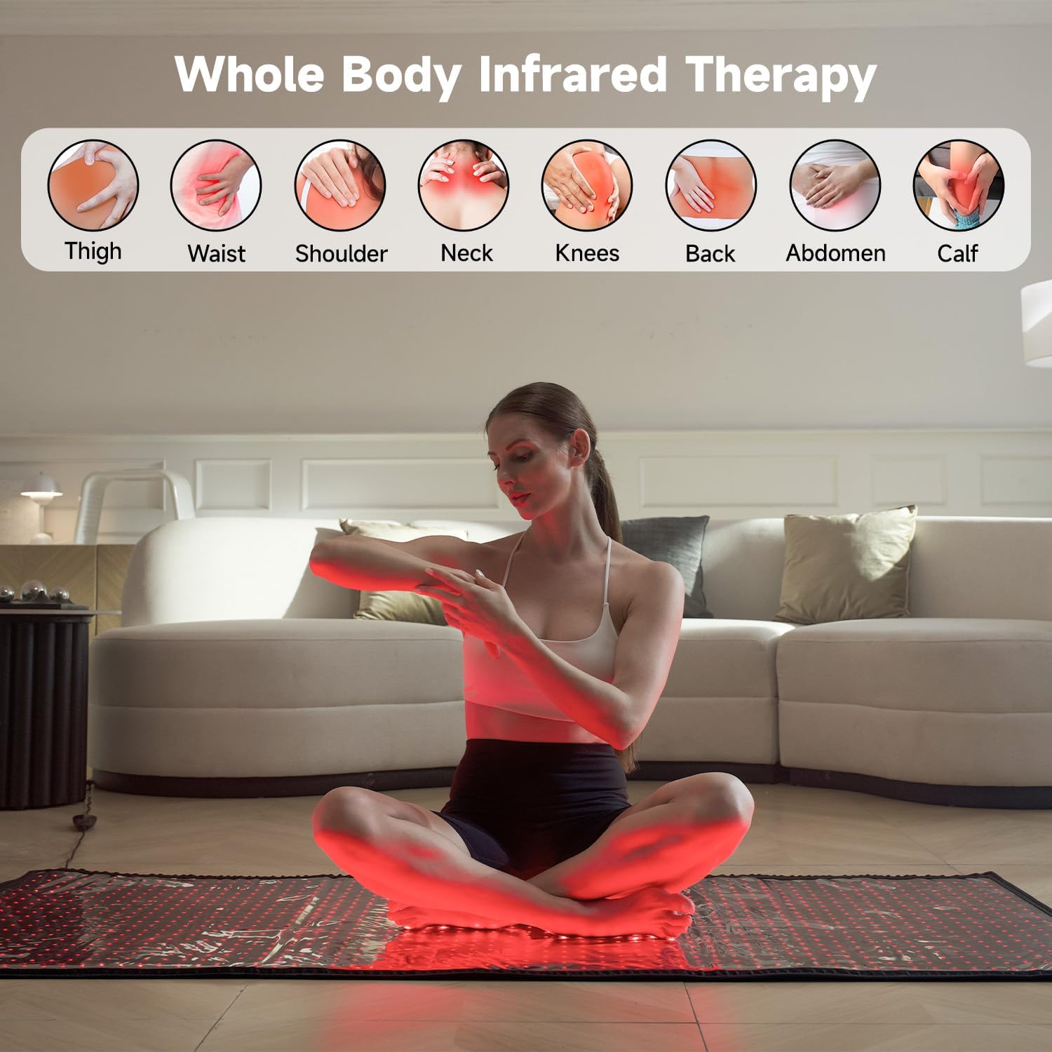 Red Light Therapy Mat for Whole Body - 1440 LEDs with 660nm & 850nm Spectrum, Near-Infrared Light Therapy Mat with Portable 71"x32" Design