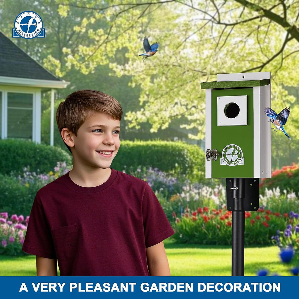 Bird Houses for Outside, Lime Green Bird House, Bluebird Houses for Outside, Garden Decoration Birdhouses for Outdoors, Bluebird Finch Swallow Wren Chickadee