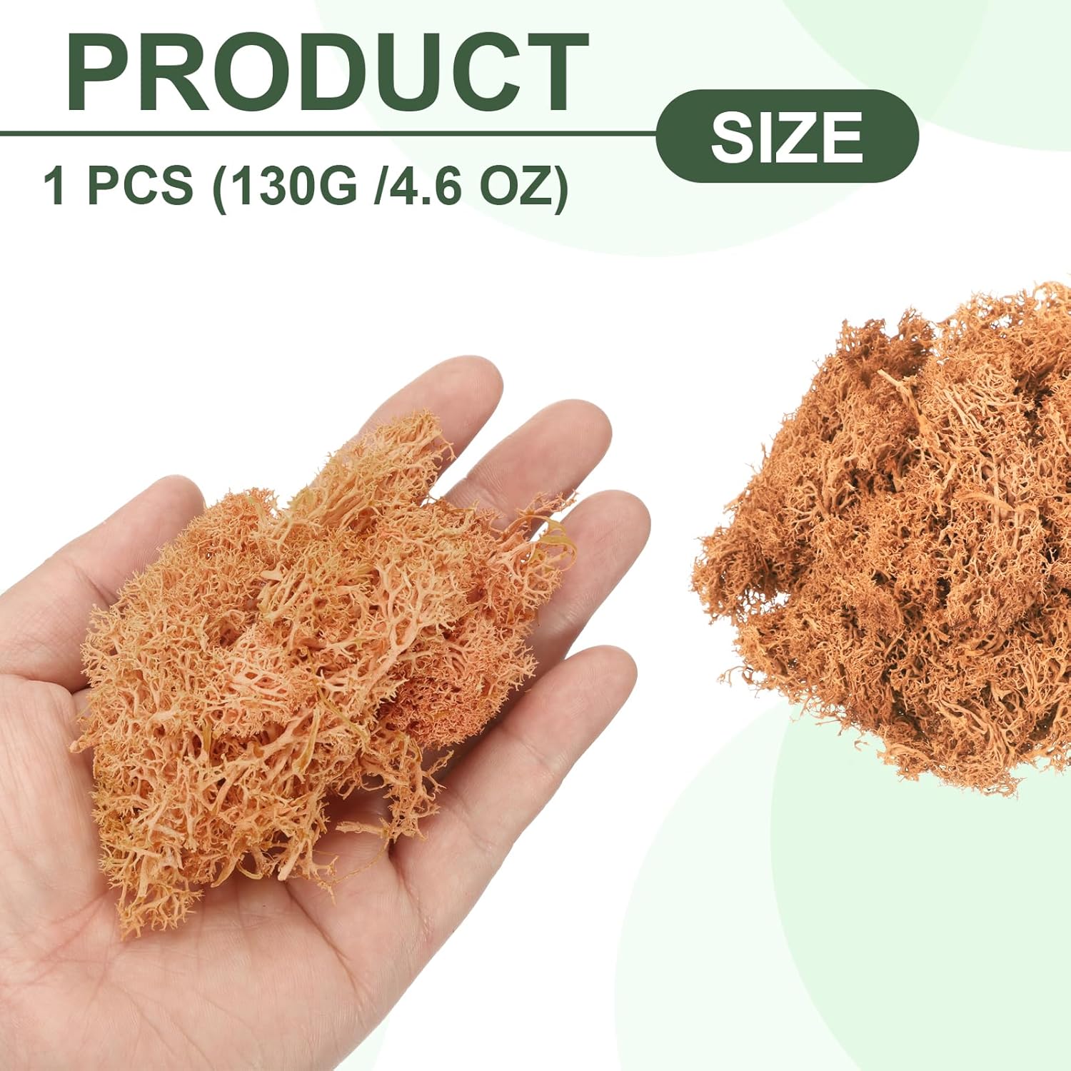 MECCANIXITY 4.6oz Preserved Reindeer Moss, Orange Decorative Artificial Fake Moss for Potted Plants Indoor Crafts Lichen Centerpieces Decor