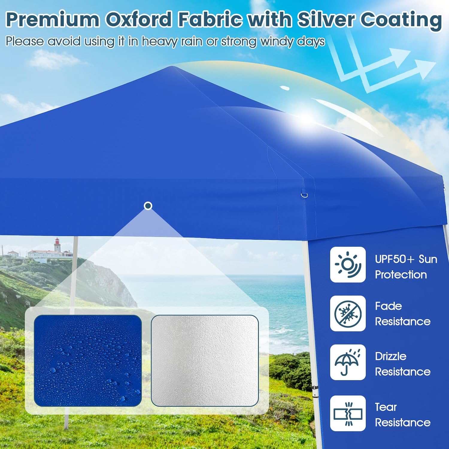 Tangkula 10x9.2 Ft Pop up Canopy with Sidewalls, UPF50+ Outdoor Tent with 8 Stakes, 4 Wind Ropes, Carry Bag, Portable Canopy Tent with Awnings for Camping, Patio, Market
