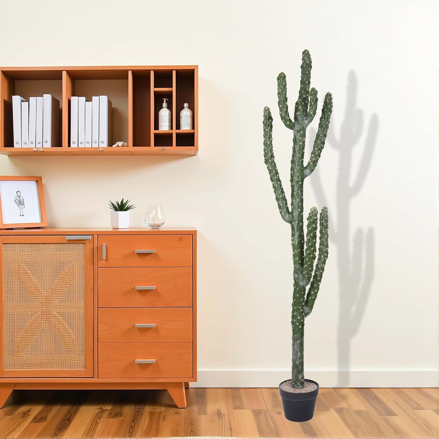 62Inch Artificial Cactus Faux Cacti Fake Cactus Saguaro Potted Plants for Indoor Outdoor Home Offices Store Decoration