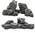 Unocho Aquarium Rocks 10lb Fish Tank Stones Black Rocks for Aquarium Aquascaping Fish Tank Decoration Reptile Basking Platforms Paludarium Bonsai Vivariums(3"-7"-7pcs)