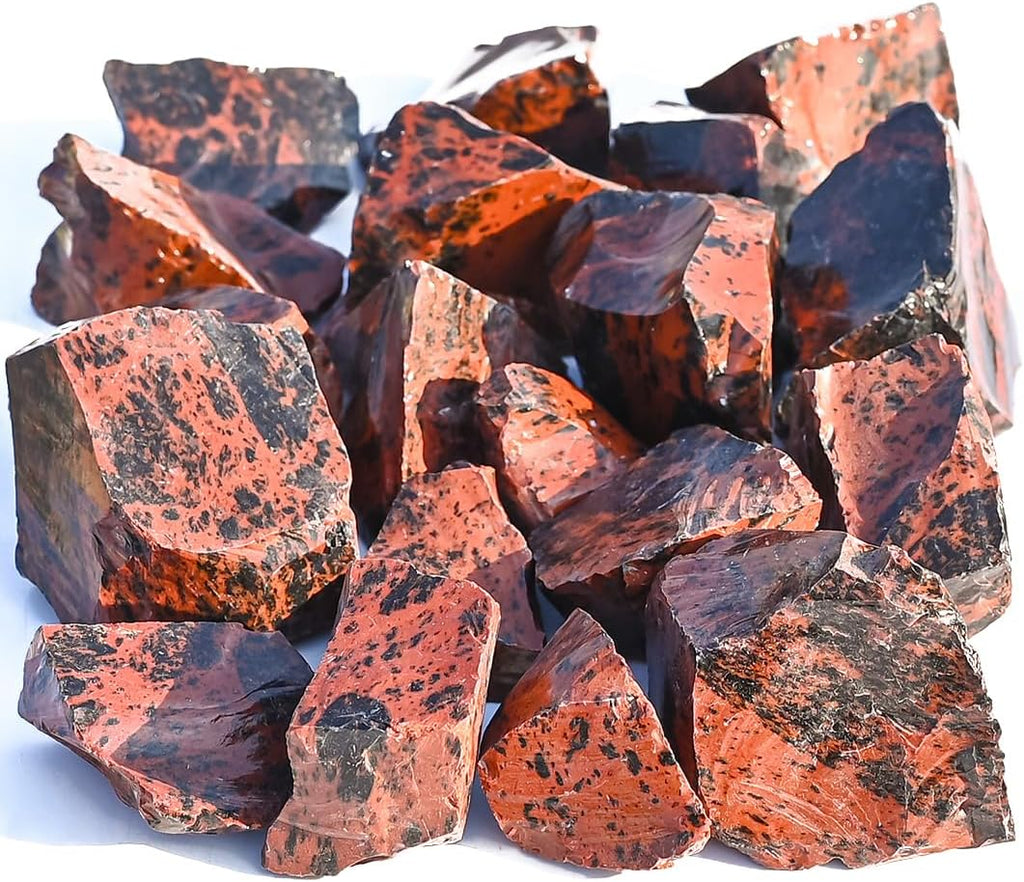 Crocon Mahogany obsidian Rough Bulk Natural Stone Raw Gemstone Tumbling Cabbing Polishing Gem Mining Energy Generator Chakra Balancing Reiki Healing Good Luck Home Office Decor Weight :-1Lb Approx